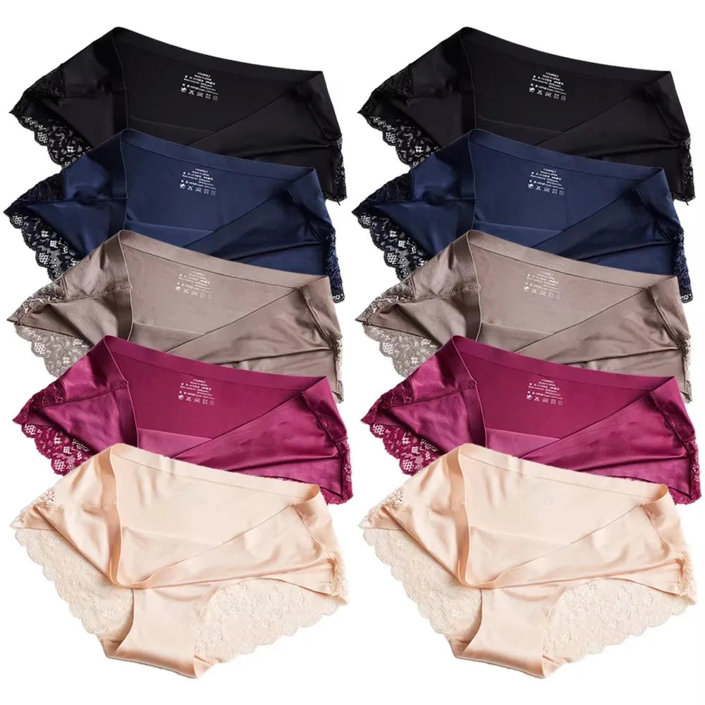 1/5/10Pcs Seamless Women Hollow Out Panties Set Underwear Comfort Lace Briefs Low Rise Female Sport Panty Soft Lady Lingerie