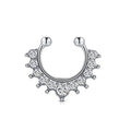 1 Stück gefälschte Septum-Ringe, künstliche Nasenringe, Reifen aus Edelstahl, künstlicher Lippen-Ohr-Clip, kein Piercing, Septum-Nasenring, gefälschter Piercing-Schmuck