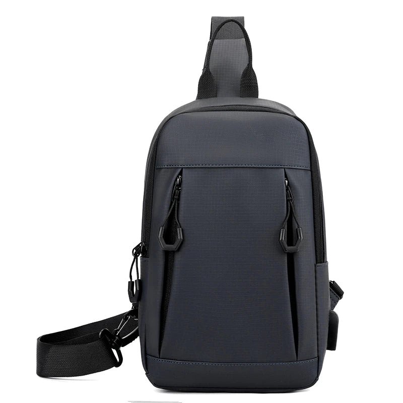 Simple and casual men's shoulder bag, trendy single-shoulder crossbody bag, student travel bag, lightweight diagonal backpack, m