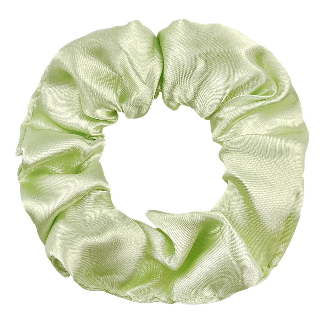10pcs Green Satin Scrunchies Headband Elastic Rubber Hair Band Women Girls Ponytail Holder Hair Ties Accessories Satin Hair Rope