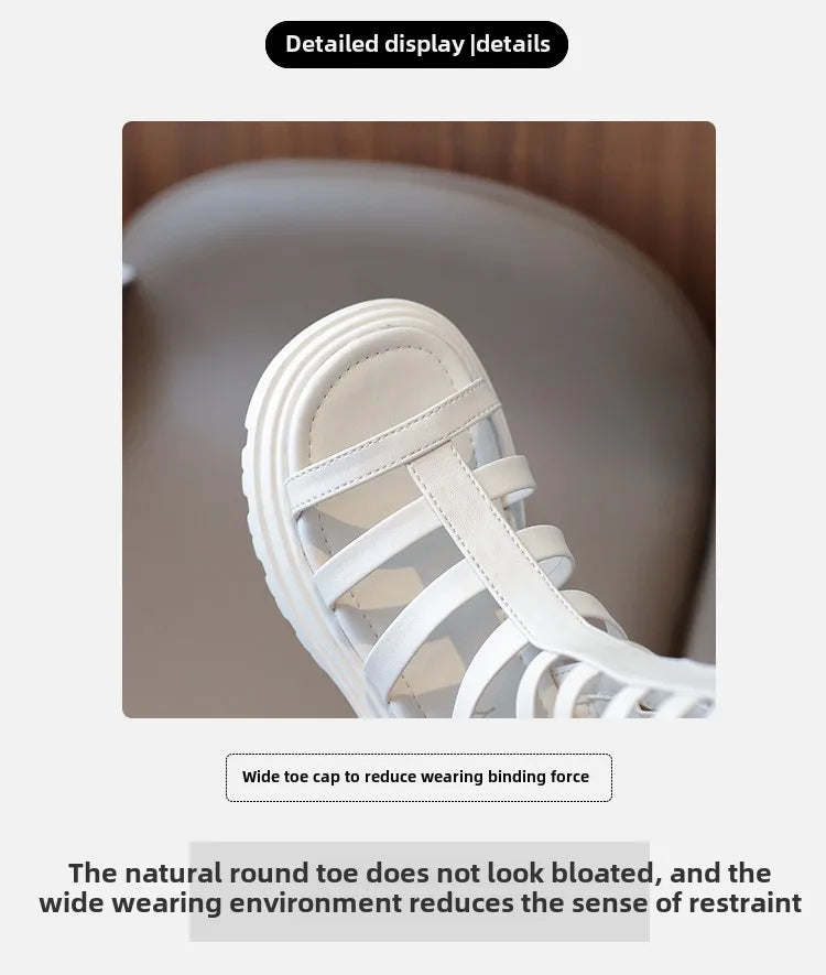 Children Sandals High-top Kids Girls Sandals Baby Sandals High Quality Flat Cut-Outs Beach Sandals