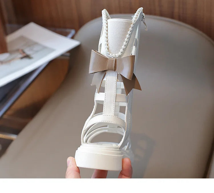 Children Sandals High-top Kids Girls Sandals Baby Sandals High Quality Flat Cut-Outs Beach Sandals