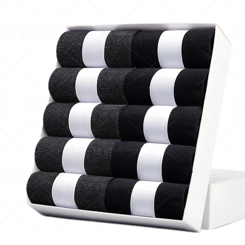 5/10 Pairs Men Socks Cotton Blend Black Business Casual Soft Breathable for  Spring Summer Autumn Winter Size 6-13