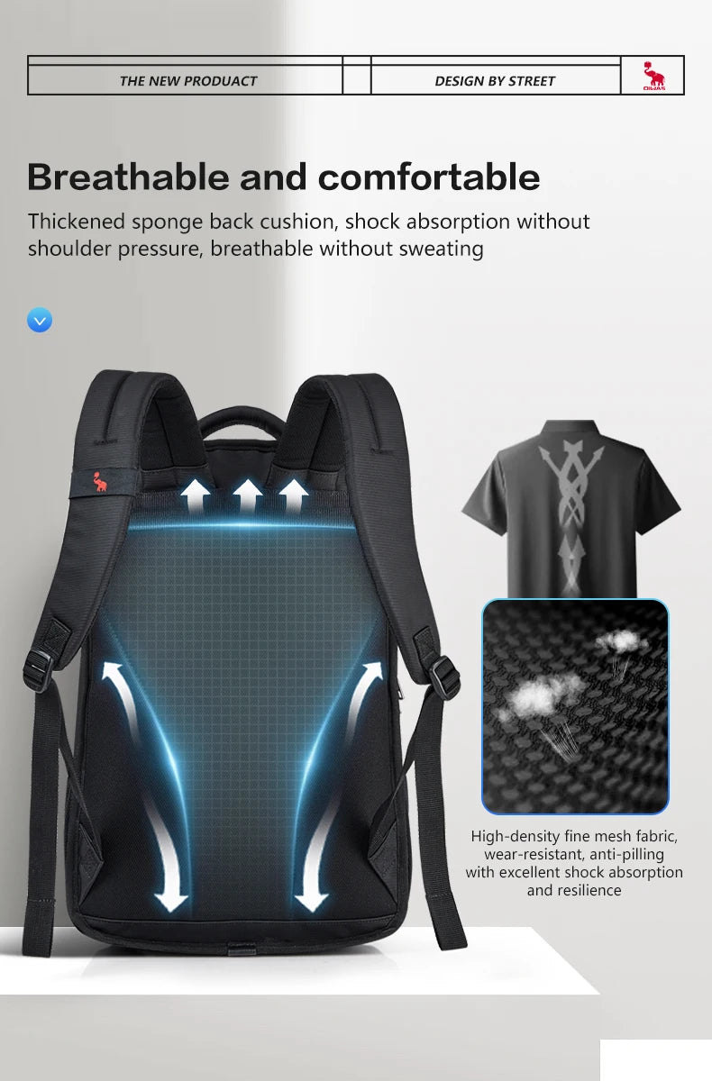 OIWAS Men's backpack For 15.6 Laptop Inch School Bags  Waterproof Nylon 29L Casual Shoulder Bagpack Travel Teenage Mochila