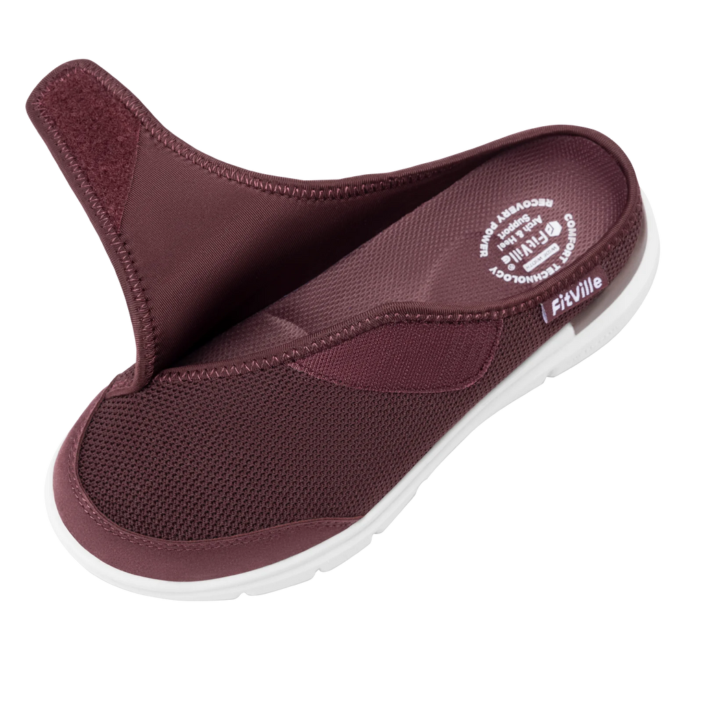 FitVille Damen Orthopädische Hausschuhe Breite Fleece-gefütterte Clogs mit Fußgewölbestütze Erholungs-Pantoletten Bequeme Slip-On-Schuhe