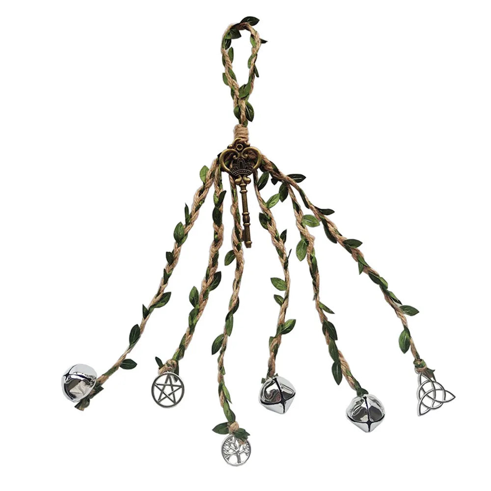 Witches Bells For Door Protection Celtic Door Bells For Porch, Garden, Window Decoration Green Leaves Tree Of Life