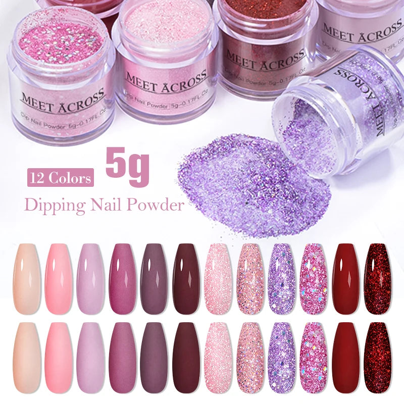 1/5PCS 7ml Dipping Nail Powder System Liquid Kit Set with Base,Activator,Top,Brush Saver Clear Nail Art Manicure Gel Polish