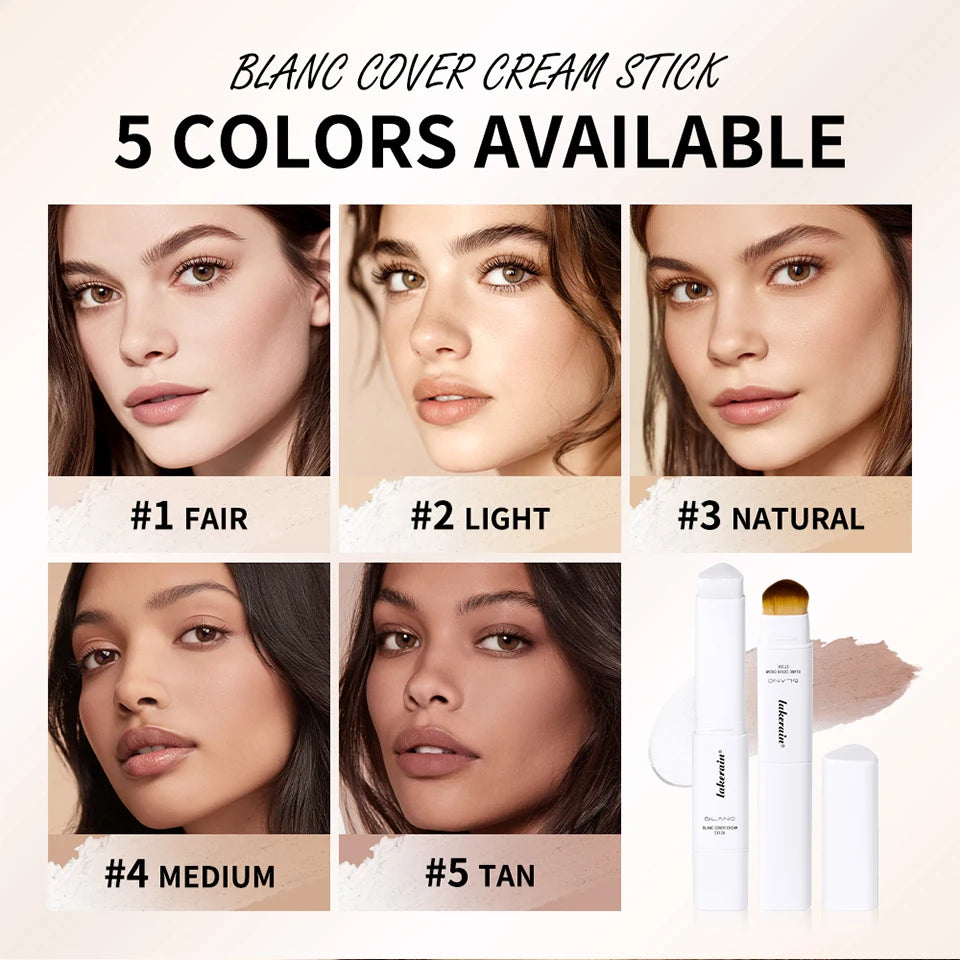 Lakerain Triangular Color-changing Foundation Stick With Brush Smooth Matte Natural Concealer Invisible Pore Foundation Cream