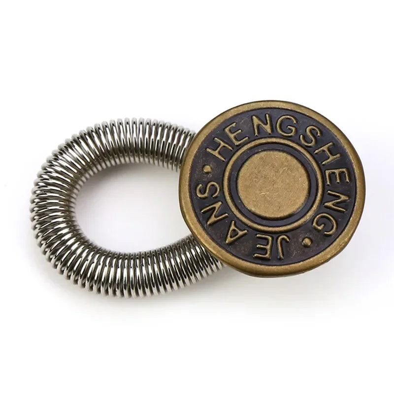1/20PCS Jeans Waist Extender Button Adjustable Retractable Elastic Spring Buttons DIY Pants Jeans Free Sewing Waist Extenders