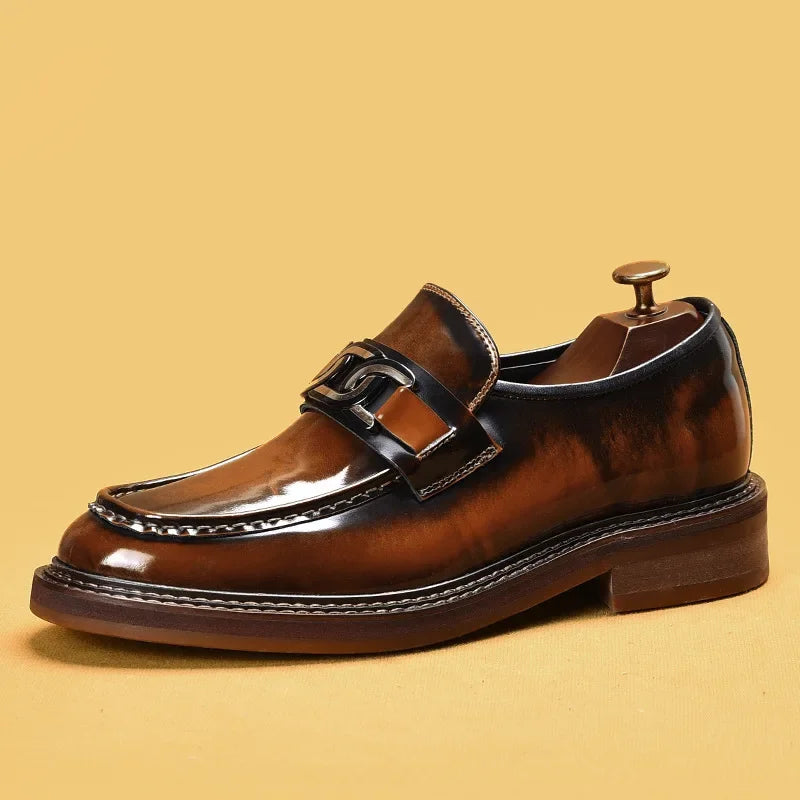 Luxury Slip on Dress Shoes Men Genuine Leather Italian Loafer Shoes for Men Black Brown Brand Formal Oxford Men Casual Shoes