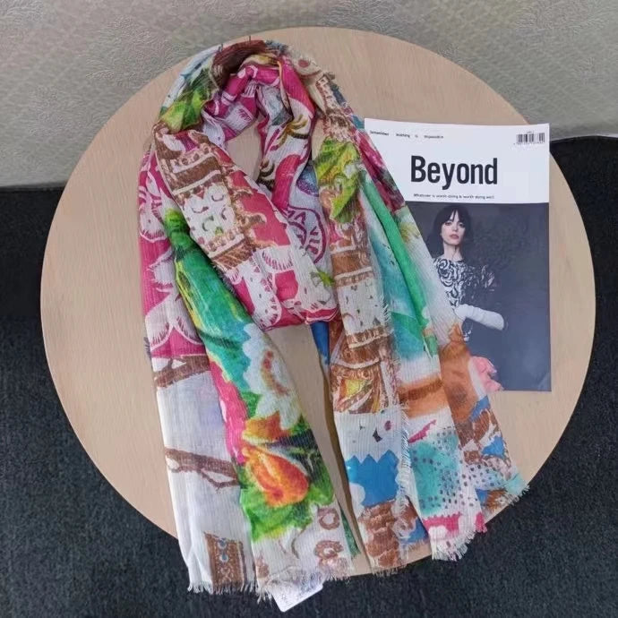 Foreign trade original single Spanish new trend colorful leisure gift shawl scarf scarf