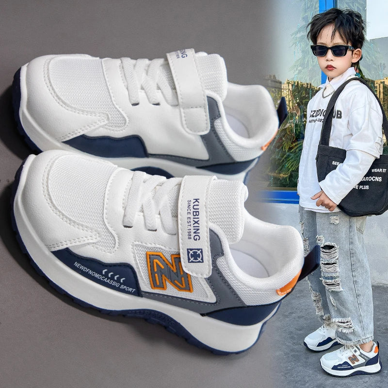 Children's Sneakers Kids Fashion Design White Non-slip Casual Shoes Boys Girls Hook Breathable Sneakers Toddler Outdoor Shoes