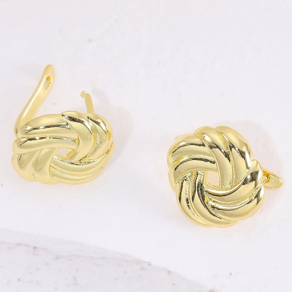 Juya 8Pcs/Lot 18K Gold Plated Anti-Allergy Fastener Schwenzy Earwire Stitches Earplug Earring Hooks For DIY Women Earring Making
