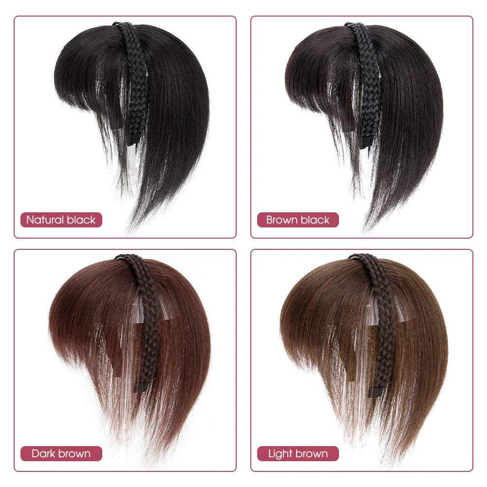 Women Girls Fake Hair Headband Fringe Wig Bangs Hairband Hair Extension Clips In Hair Extension Hair Accessories Hairpiece Clips