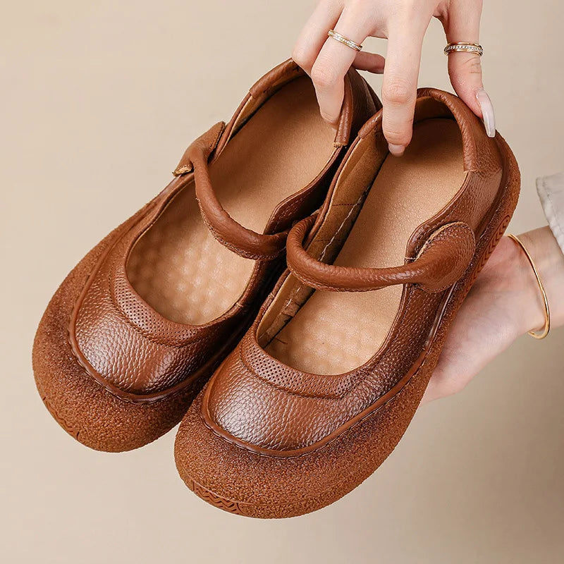 Neue handgemachte Damenschuhe aus echtem Leder, Ganzjahresschuhe, Oxfords, flache Damenschnürschuhe, gemütliche Mokassins, runde Ballerinas