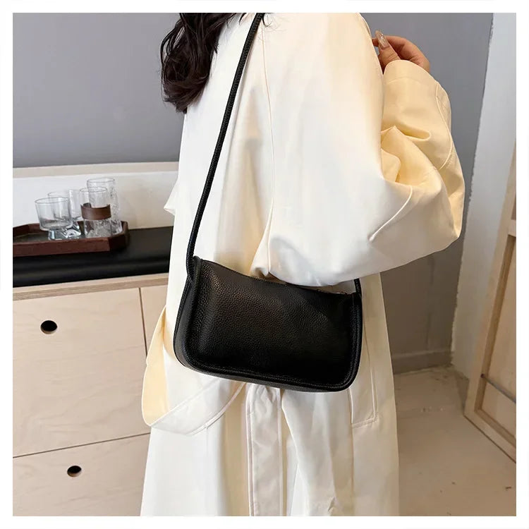 100%Real Cowhide Genuine Leather Fashion Women Crossbody Bag For Ladies New High Capacity Shoulder Bag Handbag Female Purse 2025