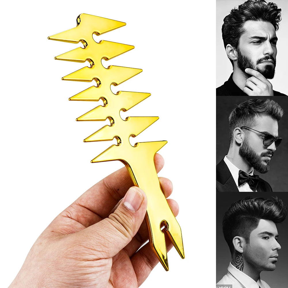 Men Oil Head Comb Hairdresser Haircut Wide Tooth Fork Comb Two-side Tooth Design Detangling Comb Salon Barber Hairdressing Tools