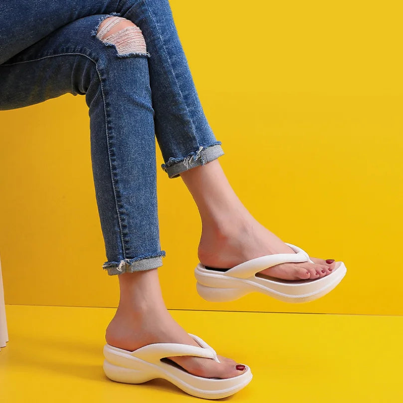 Woman House Heel Slipper Wedges Cloud Sandals Summer Soft Flip Flops Beach Slides Home Garden Shoe Outdoor Ladies Female Girls