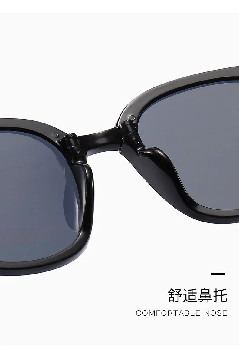 Folding sunglasses for women with high-end feel 2023 new UV protection and sun protection, large face slimming with degree