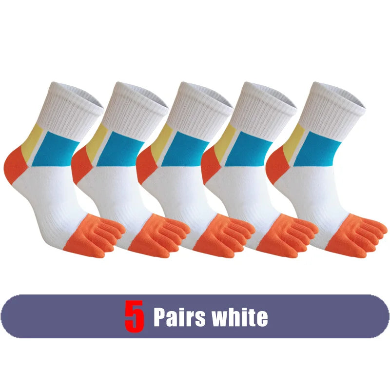 Mans Five Finger Socks Sport Compression Cotton Anti-Bacterial Breathable Warm Outdoor Travel Bike Run Toe Short Socks Student