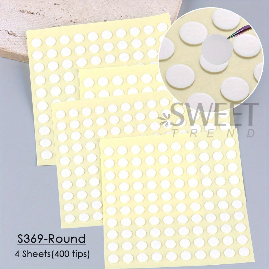 400 Tips Transparent Double-sided Adhesive Tape Traceless Nail Display Board Paste Practice Fixing Base Jelly Glue Manicure Tool