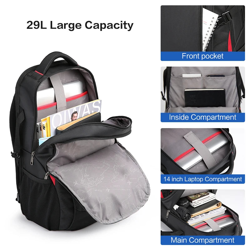OIWAS Men's backpack For 15.6 Laptop Inch School Bags  Waterproof Nylon 29L Casual Shoulder Bagpack Travel Teenage Mochila