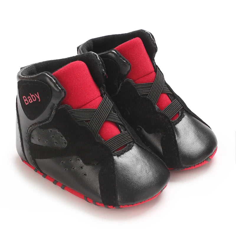 0-1 year Baby Basketball Sports Sneakers Newborn Baby Boys Girls Print First Walkers Shoes Infant Toddler Anti-slip Baby Shoes