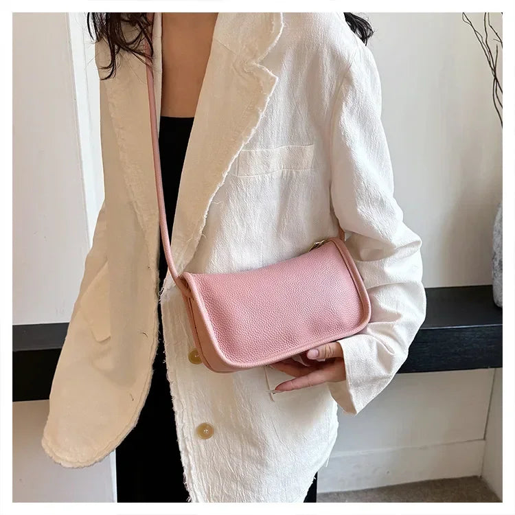 100%Real Cowhide Genuine Leather Fashion Women Crossbody Bag For Ladies New High Capacity Shoulder Bag Handbag Female Purse 2025