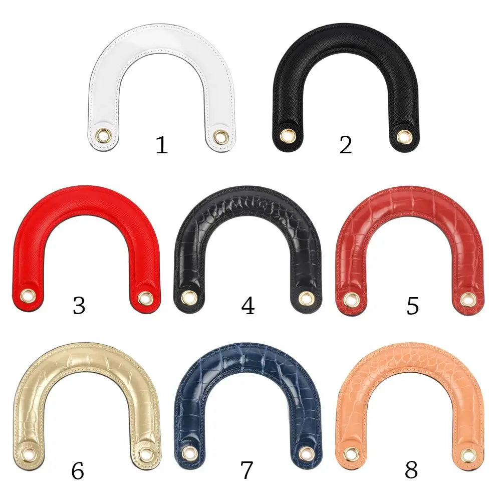 1PC Detachable PU Leather Bag Handles Handmade Handbag Strap Purse Handles Short Bag Belt DIY Bag Replacement Accessories