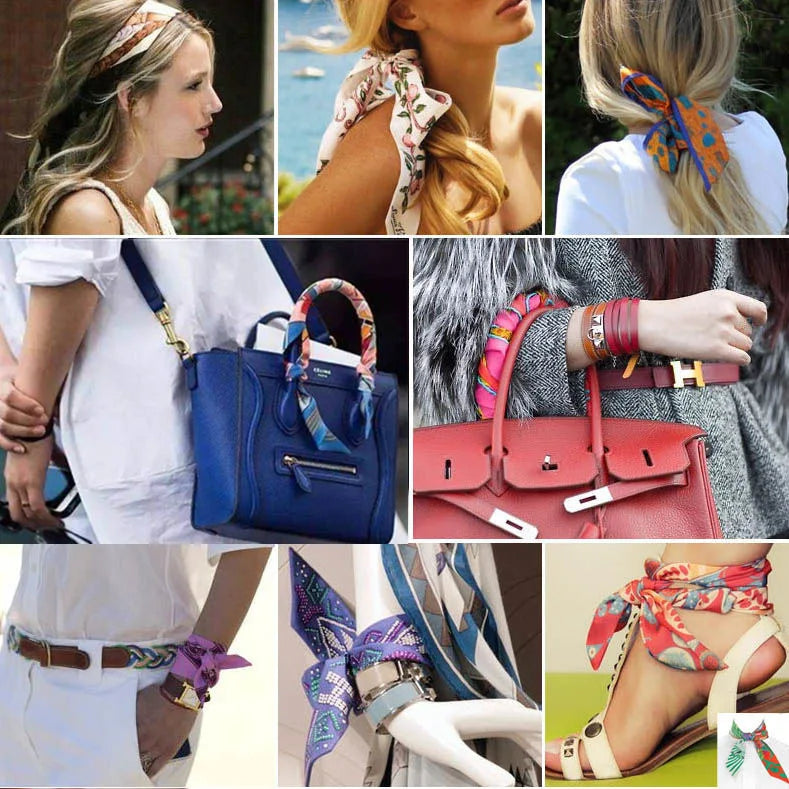 Korean Fashion New Women's Twill Decorative Ribbon Small Scarf Binding Bag Handle Ribbon Hair Band Small Scarf Headband Lion