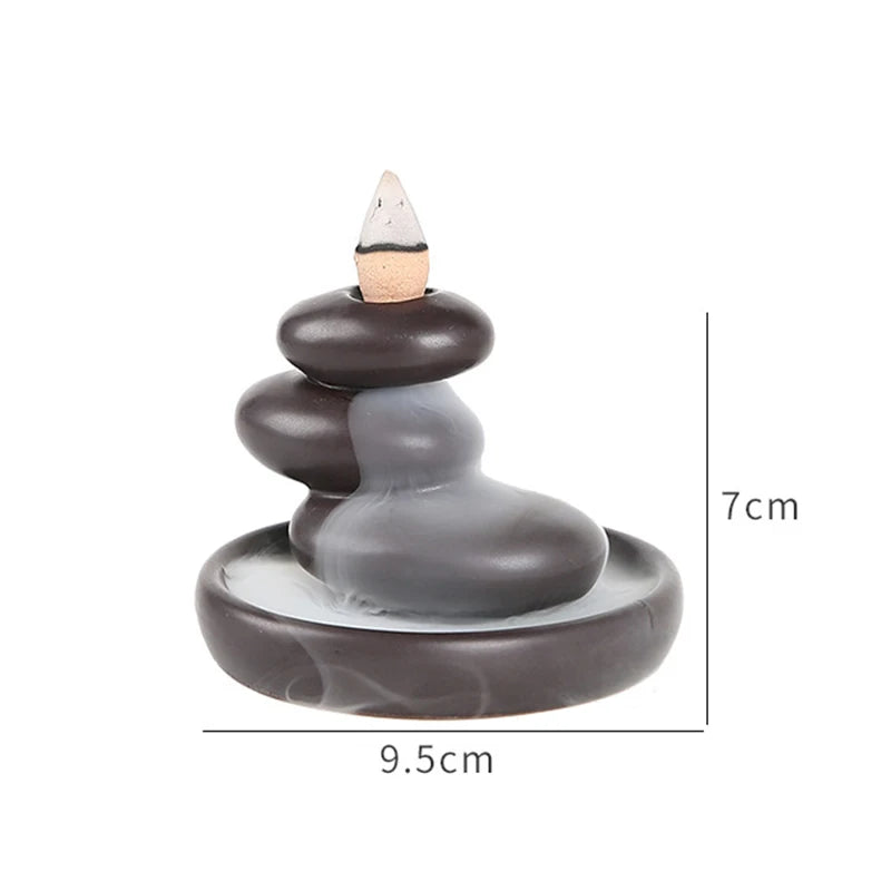 YXYMCF Rock Rockery Rückfluss-Räuchergefäß Wasserfall Reflow Räuchergefäßhalter Keramikdekorationen für Zuhause CN Teestubenornamente