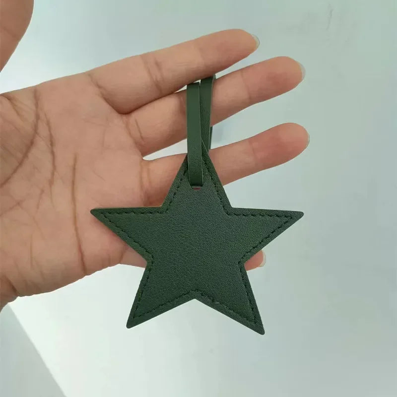 Star PU Leather Tassels Keychain Charms Tassels Five-pointed Star Tassels for Jewelry Making Key Chain DIY Craft Accessories