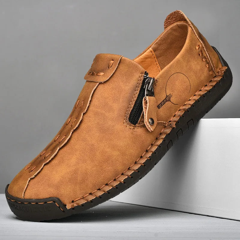 Spring Summer Blue Suede Loafers Men Slip On Soft Moccasins Breathable Flats Driving Shoes Men Leather Casual Shoes Handmade