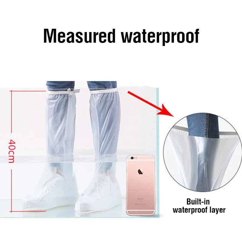 40cm Tall Shoes Cover Rain Waterproof Silicone Shoes Protectors Cycling Rain Boots Non-Slip Shoe Cover Rainy Water proof shoes