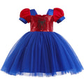 Baby Girls Spider Print Party Dress Halloween Christmas Carnival Children Cosplay Masquerade Occasion Newborn Tulle Ball Gown