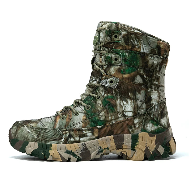 QZHSMY New Men Boots Tactical Shoes High Top Hiking Durable Anti-Slip Outdoor Climbing Trekking Shoe Military Tactical Low Boots