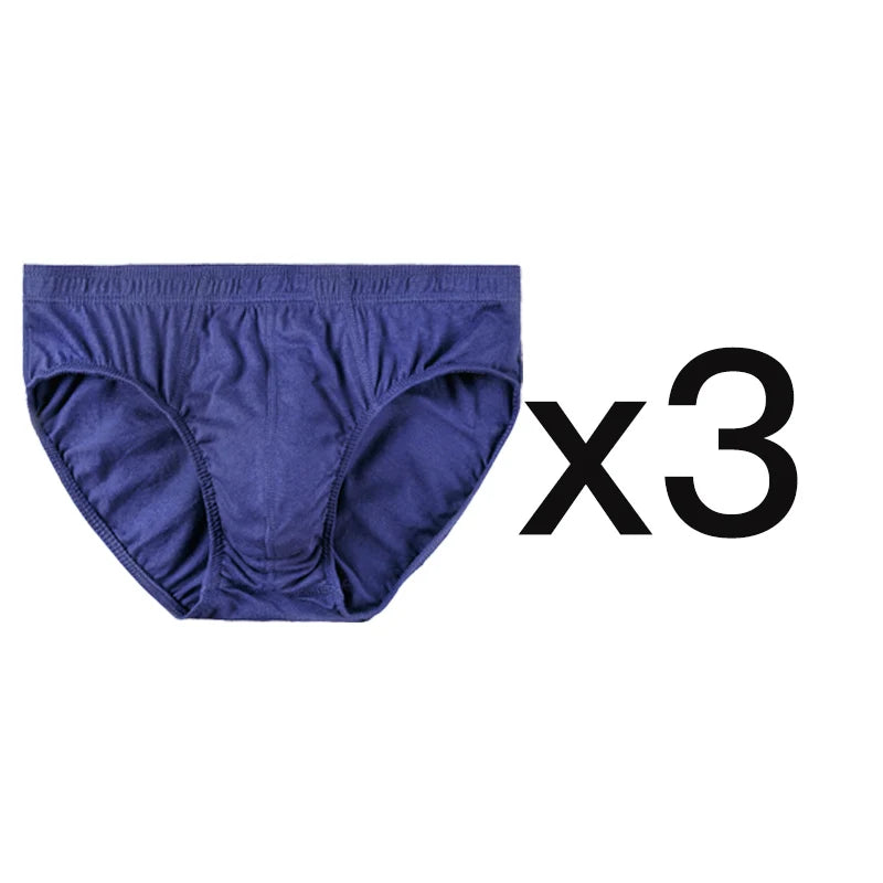 3 Pcs/Lot Men's 100% Cotton Briefs Comfortable Breathable Underwear Lingerie Panties Plue Size Xl -5xl Underpants