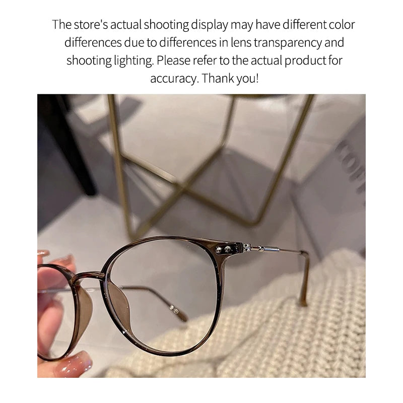 Fashion Anti-Blu Glasses for Women Men Retro Round Eyeglasses Frame Eyewear Anti-Radiation Glasses Universal Computer Eyewear
