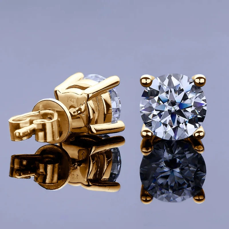 Lnngy 0.3-2CT Moissanite Stud Earrings For Women Girl 925 Certified Silver Earring Exquisite Wedding Jewelry Piercing Pendientes