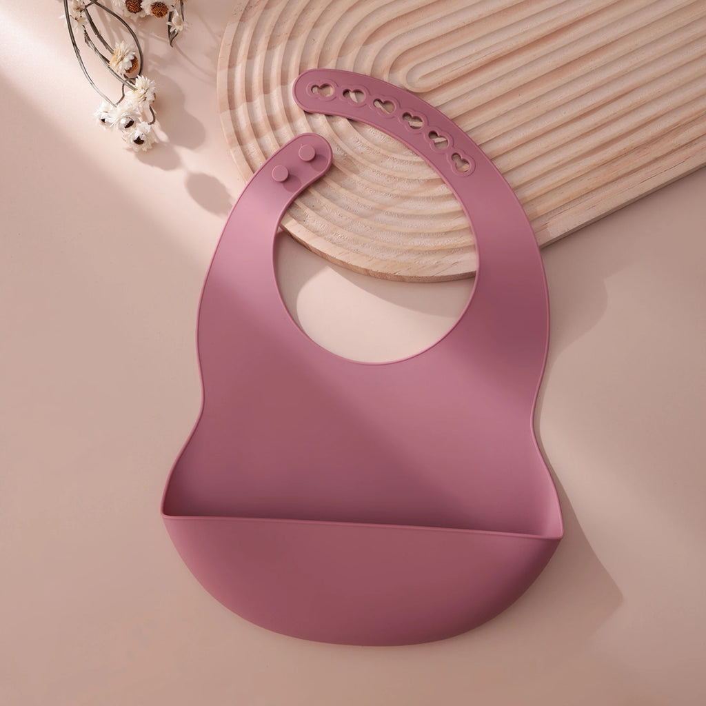 Color Kids 1PCS Silicone Baby Bib Adjustable Waterproof Feeding Bib BPA Free Soft Drool Bib Newborn Essentials Saliva Towel