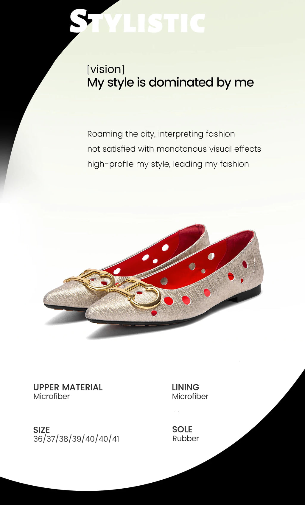 CHCH Women's Flat Shoes 2025 New Punching Design Pointed Women's Shoes Simple Anti slip