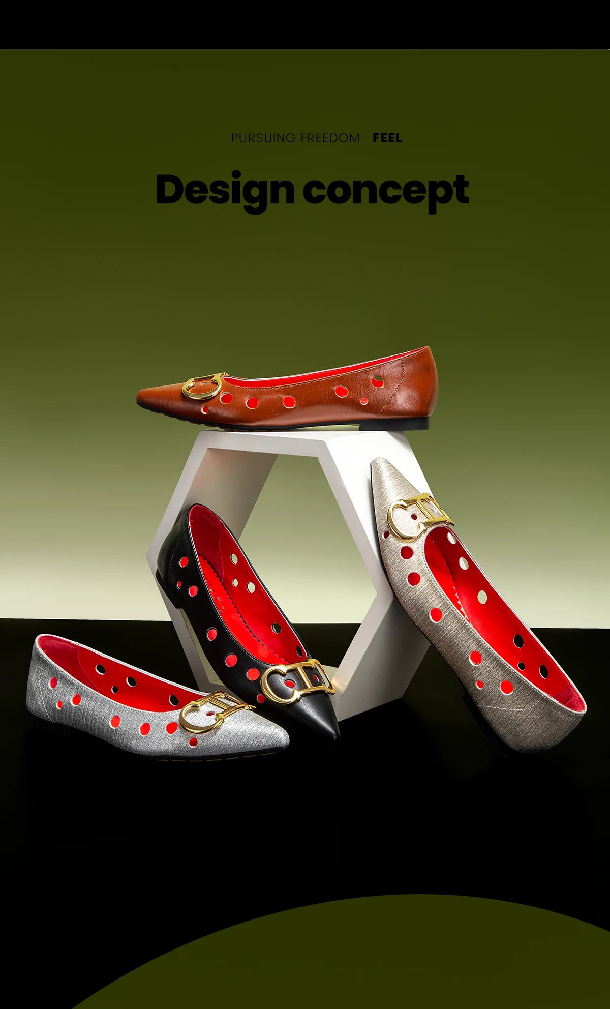 CHCH Women's Flat Shoes 2025 New Punching Design Pointed Women's Shoes Simple Anti slip
