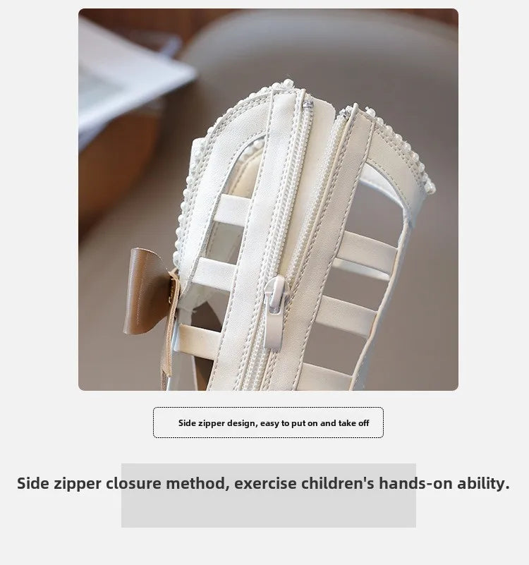 Children Sandals High-top Kids Girls Sandals Baby Sandals High Quality Flat Cut-Outs Beach Sandals