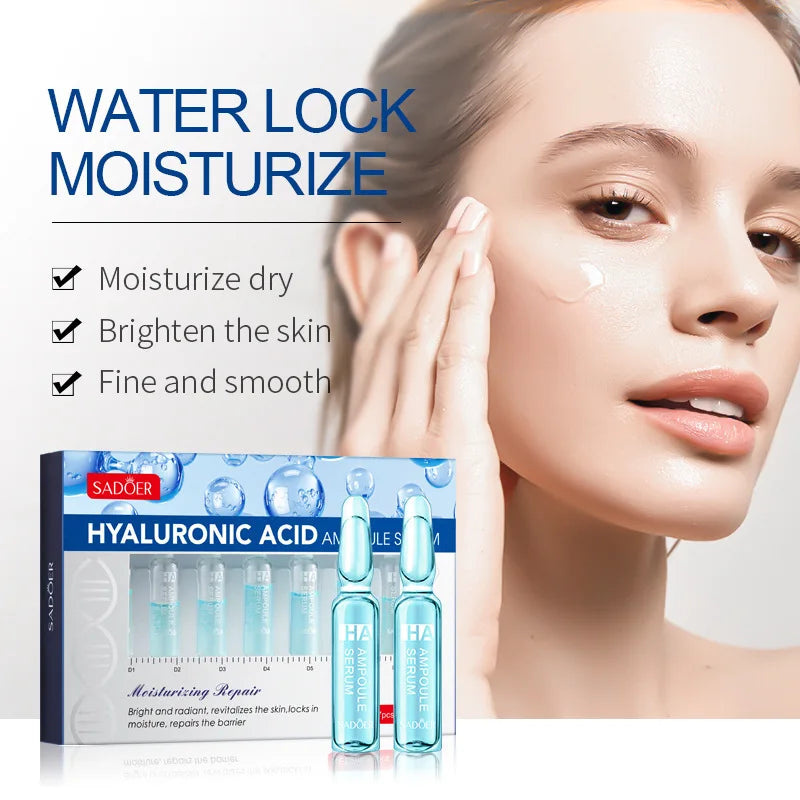 7pcs/Kit SADOER Ampoule Vitamin C 24K Gold Hyaluronic Acid Serum Anti Wrinkle Moisturizing Whitenting Hydrating Facial Essence