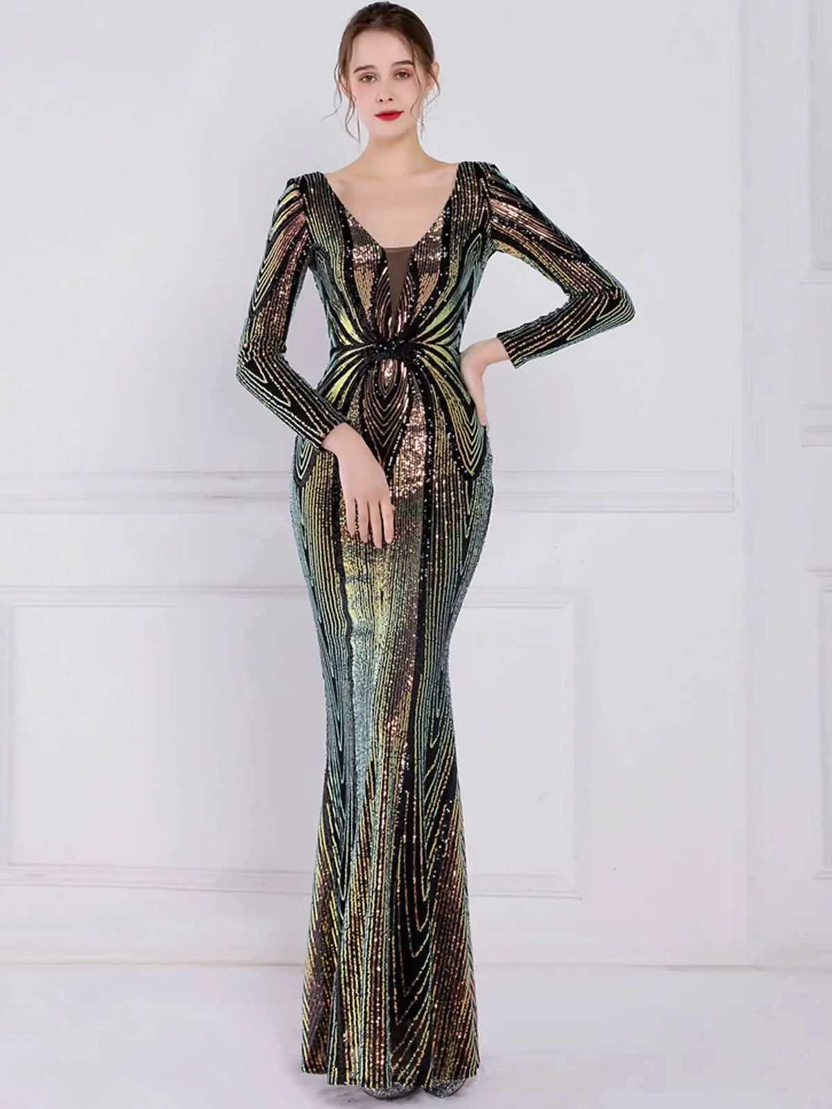 Sexy long sleeve birthday evening dresses for women 2026 elegant luxury wedding party dress vintage maxi sequin dress vestidos