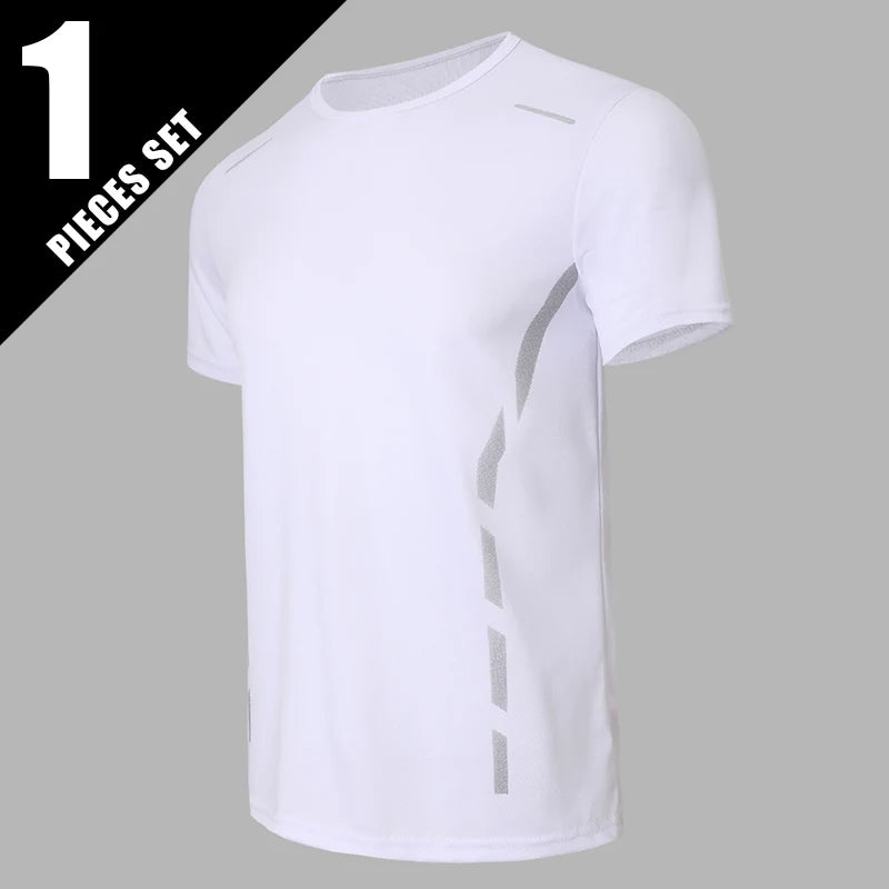 1/4 Uds Camiseta Holgada de Verano para Hombre, Estampada, de Secado Rápido, Manga Corta, Juvenil, Informal, Deportiva, Fitness, Transpirable, para Mediana Edad