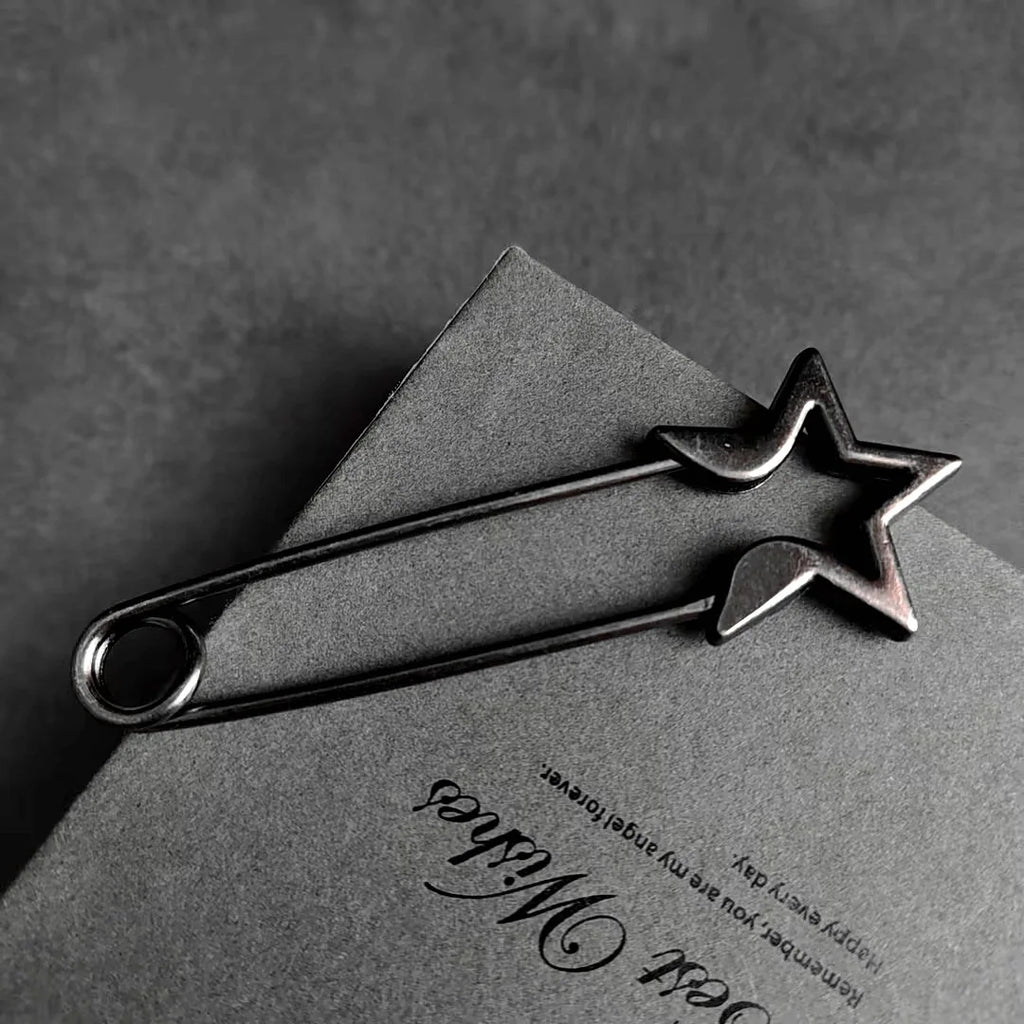 Multi-purpose Metal Pins 55mm-83mm Large Black Metal Safety Pin Woman's Scarf Clothing Adjustable Pins