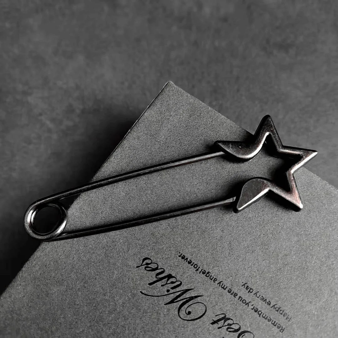 Multi-purpose Metal Pins 55mm-83mm Large Black Metal Safety Pin Woman's Scarf Clothing Adjustable Pins