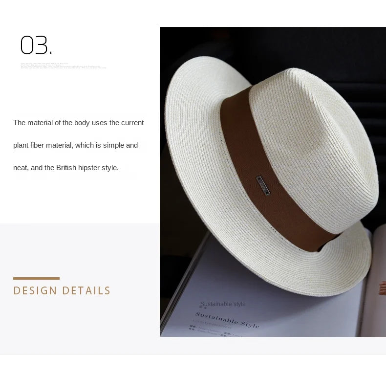 Summer Women Straw Hats Sun Visor Cap Leisure Elegant Panama Hat For Men Gentleman Formal Hat Manattend  Party Quality Hat Gifts