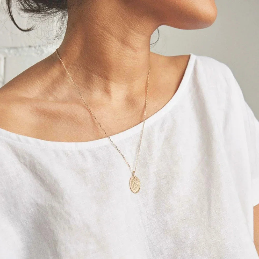 Gold Color Disc 15MM Anhänger Halskette für Mädchen Frauen Edelstahl Schlichte Lange Halskette Ketten Collar Schmuck Großhandel